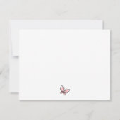 CARTE DE CORRESPONDANCE MONOGRAMME ROSE DOODLE BUTTERFLY (Dos)