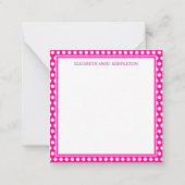 Carte De Correspondance Monogramme rose et vert avec pois blancs chic (Dos)
