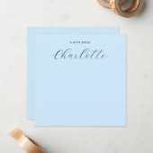 Carte De Correspondance Monogramme Script Calligraphie bleu (Devant/Arrière en situation)