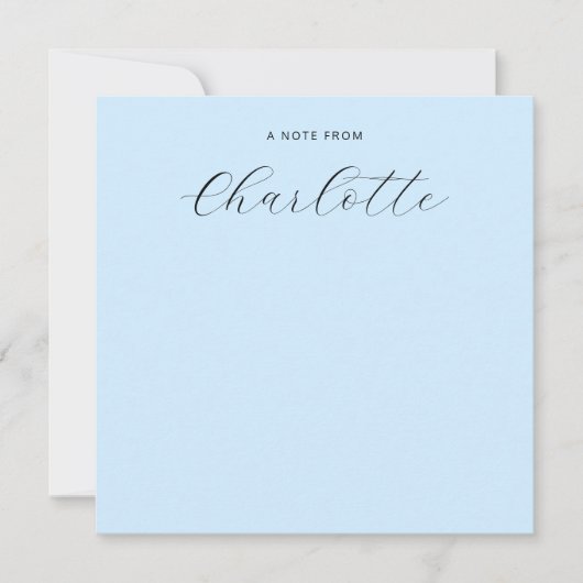 Carte De Correspondance Monogramme Script Calligraphie bleu (Devant)