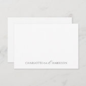 Carte De Correspondance Monogramme simple Elegant Couple Names (Devant / Derrière)