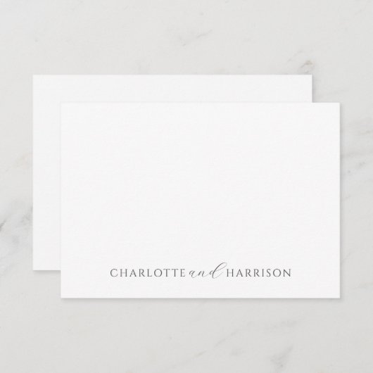 Carte De Correspondance Monogramme simple Elegant Couple Names (Devant / Derrière)