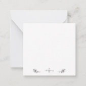 Carte De Correspondance Monogramme simple Merci de tournesol blanc (Dos)