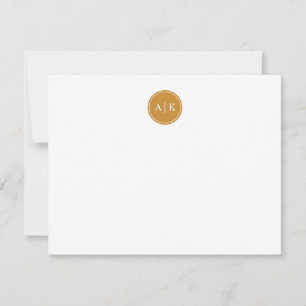 Carte De Correspondance Monogramme simple moutarde jaune