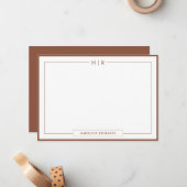 Carte De Correspondance Monogramme Stationfrontalière Brown (Devant/Arrière en situation)