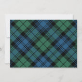 Carte De Correspondance Monogramme tartan Initial Nom Vacances Plaid rusti (Dos)
