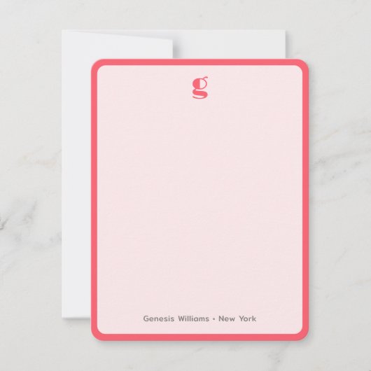 Carte De Correspondance Monogramme tendance Watermelon Nom Super Note du c (Devant)