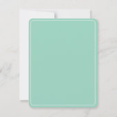 Carte De Correspondance Monogramme Turquoise clair simple et blanc (Dos)