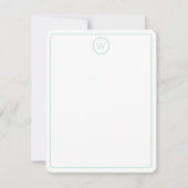 Carte De Correspondance Monogramme Turquoise clair simple et blanc (Devant)