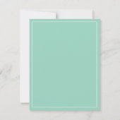 Carte De Correspondance Monogramme Turquoise clair simple et blanc (Dos)