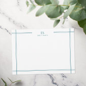 Carte De Correspondance Monogramme Turquoise moderne