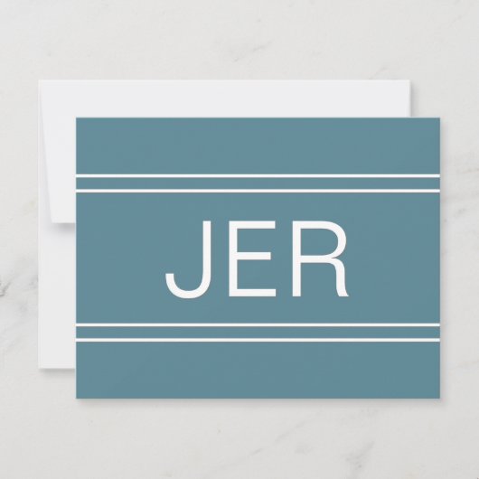 Carte De Correspondance Monogramme Turquoise Nom personnalisé Initiale (Devant)