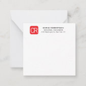 Carte De Correspondance Monogrammed Red White Professional Plain (Devant)