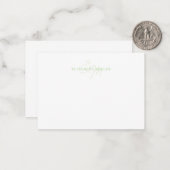 Carte De Correspondance Monorgramme Fille Chic Vert Script (Devant/Arrière en situation)