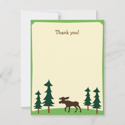 Carte De Correspondance Moose Country Woodland Flat Merci note (Devant)