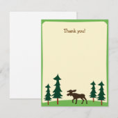 Carte De Correspondance Moose Country Woodland Flat Merci note (Devant / Derrière)