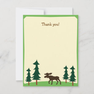 Carte De Correspondance Moose Country Woodland Flat Merci note