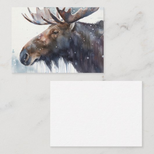 Carte De Correspondance Moose d'hiver (Devant / Derrière)