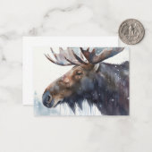 Carte De Correspondance Moose d'hiver (Devant/Arrière en situation)