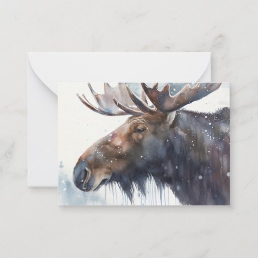 Carte De Correspondance Moose d'hiver (Devant)