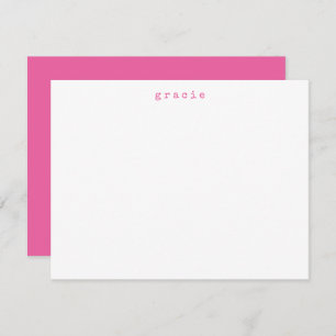 Carte De Correspondance Moteur de frappe rétro minimaliste Nom rose chaud 