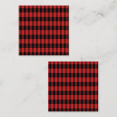 Carte De Correspondance Motif à plaid de Red Buffalo (Devant / Derrière)