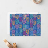 Carte De Correspondance Motif abstrait bleu moderne personnalisé (Devant/Arrière en situation)