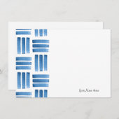 Carte De Correspondance Motif Bleu Brushstrokies (Devant / Derrière)