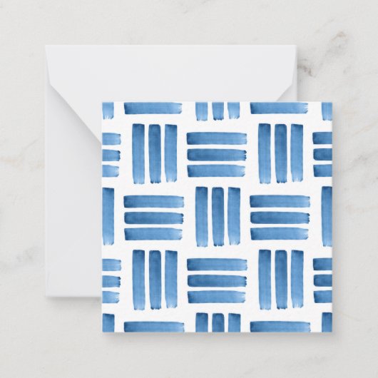 Carte De Correspondance Motif Bleu Brushstrokies (Devant)