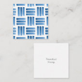 Carte De Correspondance Motif Bleu Brushstrokies (Devant / Derrière)