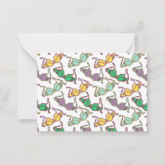Carte De Correspondance Motif Bra multicolore (Devant)