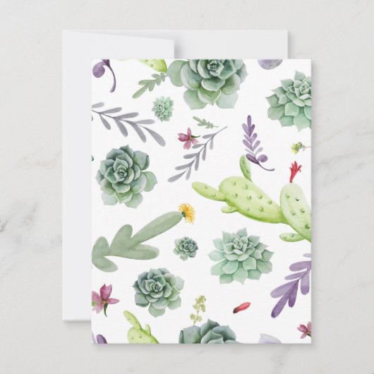 Carte De Correspondance Motif Cactus (Devant)