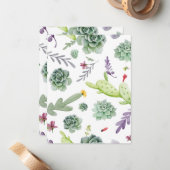 Carte De Correspondance Motif Cactus (Devant/Arrière en situation)