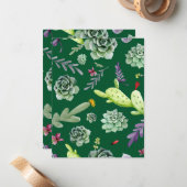 Carte De Correspondance Motif Cactus 3 (Devant/Arrière en situation)
