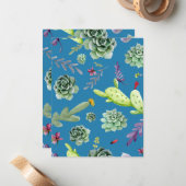 Carte De Correspondance Motif Cactus 5 (Devant/Arrière en situation)