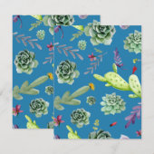 Carte De Correspondance Motif Cactus 5 (Devant / Derrière)