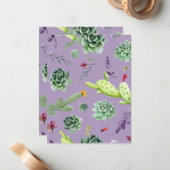 Carte De Correspondance Motif Cactus 7 (Devant/Arrière en situation)