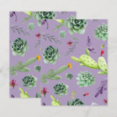 Carte De Correspondance Motif Cactus 7 (Devant / Derrière)