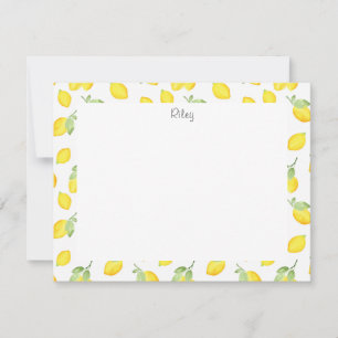 Carte De Correspondance Motif citrons aquarelles
