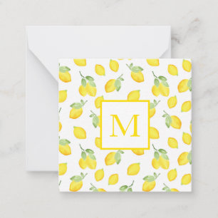Carte De Correspondance Motif citrons aquarelles
