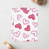 Carte De Correspondance Motif Cœurs 36 (Devant/Arrière en situation)