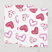 Carte De Correspondance Motif Cœurs 36 (Devant / Derrière)