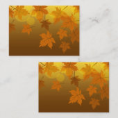 Carte De Correspondance Motif d'automne avec feuilles d'érable tombant et  (Devant / Derrière)