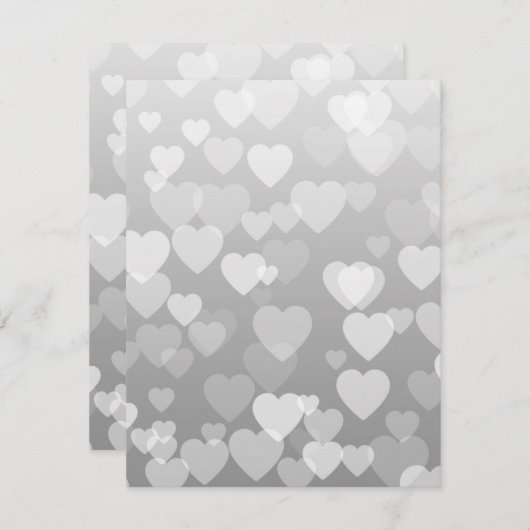 Carte De Correspondance Motif de coeur 17 (Devant / Derrière)