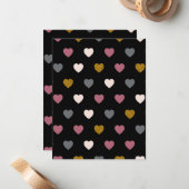 Carte De Correspondance Motif de coeur 30 (Devant/Arrière en situation)