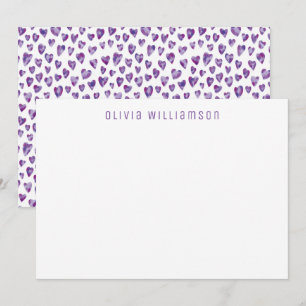 Carte De Correspondance Motif de cœur d'amour nom personnalisé
