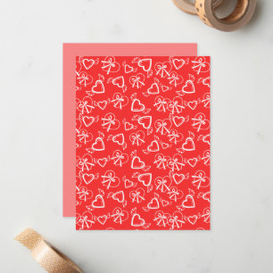 Carte De Correspondance Motif de coeurs de la Saint-Valentin d'ange