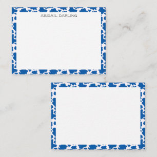 Carte De Correspondance Motif de fleur bleu vif moderne