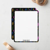 Carte De Correspondance Motif de foudre Retro Neon des années 80 (Devant/Arrière en situation)
