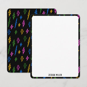 Carte De Correspondance Motif de foudre Retro Neon des années 80